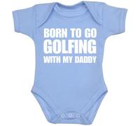 1 Born to go Golfing with My Daddy Baby Clothes Bodysuit Vest NB-12 mth Blue 3-6