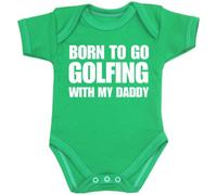 1 Born to go Golfing with My Daddy Baby Clothes Bodysuit Vest NB-12 mth Green 3-6
