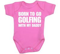 1 Born to go Golfing with My Daddy Baby Clothes Bodysuit Vest NB-12 mth Pink 9-12