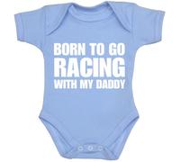1 Born to Go Racing with my Daddy Baby Clothes Bodysuit Vest NB-24 mth SKY BLUE 0-3