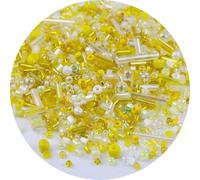 1 Bottle 15ml Mixed Glass Craft Beads, Glass Loose Spacer Beads for Bracelets, Crafting, Keychain, About 1200Pcs, Yellow
