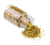 1 Bottle 3MM Holographic Star Sequins Glitter Star Confetti Iridescent Table Sequins for Nail Art Decoration, Scrapbooking, Gold