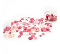 1 Bottle Mixed Sewing Buttons Round Resin Buttons for Clothes Sewing DIY Craft Projects, Pink