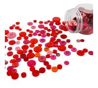 1 Bottle Mixed Sewing Buttons Round Resin Buttons for Clothes Sewing DIY Craft Projects, Red