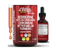 (1 Bottle) Organic Ceylon Cinnamon Berberine Liquid Drops Supplement with Bitter Melon Extract, Glucomannan, Gymnema, Chromium, Turmeric, Organic Panax Ginseng