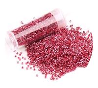 1 Bottle Red Seed Beads 1.3x1.6mm Small Glass Craft Beads for Crafting, Friendship Bracelets, Keychain Making-Approx 1680pcs