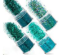 1 Bottle Rose Gold Silver Nail Art Glitter Sequins 3D Sparkly Paillette Charms Mix Size Pigment Powder DIY Nail Decorations-192-1box 10ml