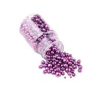 1 Bottles Imitation Round Pearl Beads for Jewelry Making,3MM-8MM Plastic Dark Purple Craft Beads for Bracelet Necklace Beading,520PCS