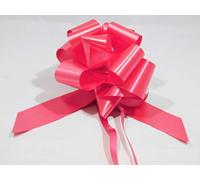 1 Bow 50mm Pull Bow Ribbon Bright Red Double Sided 50 mm 5cm 2" 2 Inch