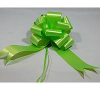 1 Bow 50mm Pull Bow Ribbon Leaf Bright Green Double Sided 50 mm 5cm 2" 2 Inch