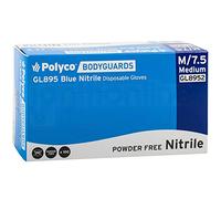 (1 Box) 100 M/8 Bodyguards Blue Premium Nitrile Powder Free Gloves, Latex Free, Textured finish, Flexible material, UKCA certified, suitable for food contact