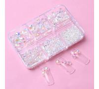 1 Box 1000pcs Clear White Resin Rhinestone 2/3/4/5/6mm Flat Back Gems Nail Art Gems Rhinestone for Craft