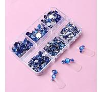 1 Box 1000pcs Dark Blue Resin Rhinestone 2/3/4/5/6mm Flat Back Gems Nail Art Gems Rhinestone for Craft
