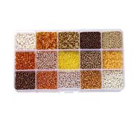 1 Box 212 Grams Mixed Glass Seed Beads 2-7MM Loose Glass Spacer Beads for Craft DIY Beading, Brown