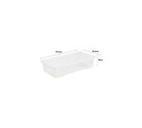 (1 Box, 42 Litre Underbed) Clear Plastic Storage Boxes With Black Lids Home
