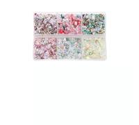 1 Box 60g Crushed Glass Irregular Metallic Chips 6 Colors Glitter Broken Glass Chips for Crafts, Vase Filler, Decoration, Mixed Color Series B