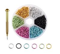 1 Box 6mm Aluminum Jump Rings Mix Color Open Single Loops Jewelry DIY Nail Art Decor Dangle Nail Art Charms Glitter 3D Nails Rhinestones Acrylic Decoration Metal Alloy Designs (Set 2)