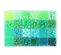 1 Box Assorted Colors Acrylic Pony Beads Kit in Green Tone 9MM Orange Beads for DIY Beading Craft with 4mm Big Hole
