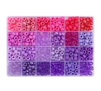 1 Box Assorted Colors Acrylic Pony Beads Kit in Purple Tone 9MM Orange Beads for DIY Beading Craft with 4mm Big Hole