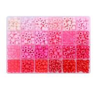 1 Box Assorted Colors Acrylic Pony Beads Kit in Red Tone 9MM Orange Beads for DIY Beading Craft with 4mm Big Hole