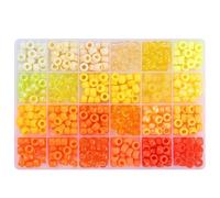 1 Box Assorted Colors Acrylic Pony Beads Kit in Yellow Tone 9MM Orange Beads for DIY Beading Craft with 4mm Big Hole