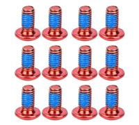 1 Box Bike Screw Brake Pad Screws M5x10mm Titanium Steel for Bicycles | Red Finish, Thread Locking Assistance, Easy Installation, Fits Front and Rear Disc Brakes, Hubs