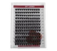 1 Box Black Fiber Cluster Lash Extensions Set, 12 Rows Segmented | Natural-looking Style, Gentle Removal, for Makeup Artists and Beauty Enthusiasts, Professional Practice Travel