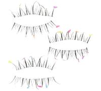 1 Box Colorful Heart Fake Eyelashes, Nylon Manga Style for Events | Cute Bold Dramatic Look, Lightweight Comfortable Wear, for Upper or Lower Lashes at Club Night Makeup