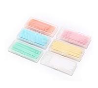 1 Box Double-Headed Plastic Toothpicks Oral Dental Picks 40 Pcs Tooth Picks Brush Interdental Cleaners Portable Storage Box