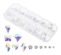1 Box Flatback Nail Charms DIY Decorative Diamonds Metal Rhinestones | Acrylic Charms, Hot Fix Rhinestone Gems, Nail Art Rhinestones and Gems, Manicure Decoration for Salons