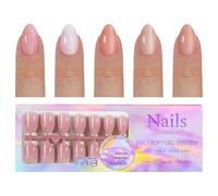 1 Box French Tip False Nails Nude Press On Nails Soft Gels Nails Tips Artificial Nails Full Stick On Nails