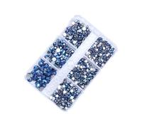 1 Box Glitter Flatback Crystal Rhinestones Gems Mineral Blue Glass Flatback Rhinestones for Nail Art DIY Crafts