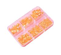 1 Box Glitter Flatback Crystal Rhinestones Gems Orange Resin Flatback Rhinestones for Nail Art DIY Crafts
