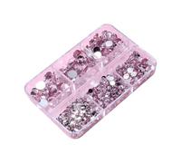 1 Box Glitter Flatback Crystal Rhinestones Gems Pink Resin Flatback Rhinestones for Nail Art DIY Crafts