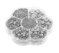 1 Box Half Pearl Beads Acrylic Charms for Nail Art DIY Craft | Plastic Semicircle Silver Pieces, Lightweight No Odour Fine Workmanship, Hairpin and Clothes Accessories