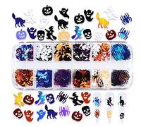 1 Box Halloween Glitter Flakes Sequins 12 Grids for Nail Art Epoxy Resin Mold Clay Slime Filler Making Jewelry Components DIY Kit
