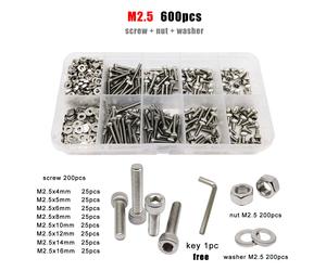 1 Box M1.6 M2 M2.5 M3 M4 M5 M6 M8 DIN912 304 A2 Stainless Steel Hex Hexagon Sock