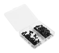 1 Box Metal Bow Frame Turn Button Clips with Screw Fittings, Black