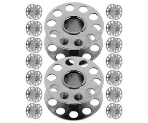 1 Box Metal Sewing Machine Bobbins, Silver Iron Empty Spools