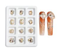 1 Box Mixed Nail Art Rhinestone Coffee Color Boost Your Nail Art Creativity Decoration