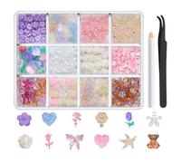 1 Box Nail Charms Rhinestone Nail Art Accessories Resin Nail Decoration Lovers Mix Art Set