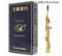 1 Box Natural Alto Sax Reeds Saxophone Reeds Bb Clarinet Reeds For Eb Alto Tenor Soprano Sax Bb Clarinet Classical popular Jazz Blues (1 Box(10pcs) Soprano Sax-2.5#)