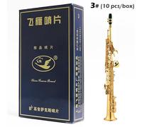 1 Box Natural Alto Sax Reeds Saxophone Reeds Bb Clarinet Reeds For Eb Alto Tenor Soprano Sax Bb Clarinet Classical popular Jazz Blues (1 Box(10pcs) Soprano Sax-3#)