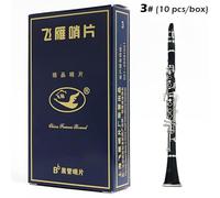 1 Box Natural Alto Sax Reeds Saxophone Reeds Bb Clarinet Reeds For Eb Alto Tenor Soprano Sax Bb Clarinet Classical popular Jazz Blues (1 Box(10pcs) Bb Clarinet -3#)