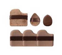 1 Box of 6 Pcs Chocolate Color Quick Makeup Foundation Puff Set, Foundation Sponge Puff Cushion Puff Mini Powder Puff Collection (1 set)