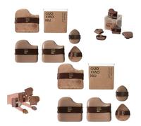 1 Box of 6 PCS Chocolate Color Quick Makeup Foundation Puff Set, Makeup Puff, Foundation Sponge Puff, Mini Powder Blusher Puffs Set (2sets)