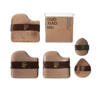 1 Box of 6 PCs Guoxiaoniu Chocolate Color Quick Makeup Foundation Puff Set, Foundation Sponge Puff Cushion Puff Mini Powder Puff Collection