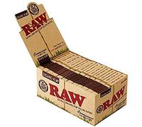 1 box - RAW CONNOISSEUR size 1 1/4 Unrefined ORGANIC Hemp Rolling papers + TIPS