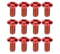 1 Box Titanium Steel Bicycle Brake Pad Screw M5x10mm for Disc Brakes | Red Finish, High Strength Thread-locking Assistance, Front and Rear Hydraulic Use, for E-bike Owners