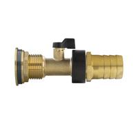 1" Brass Metal Lever Water Butt Replacement Tap with Quick Hosepipe Outlet - Durable Bib Tap for Garden Watering and Irrigation Systems (Brass Valve 3/4 Barb)